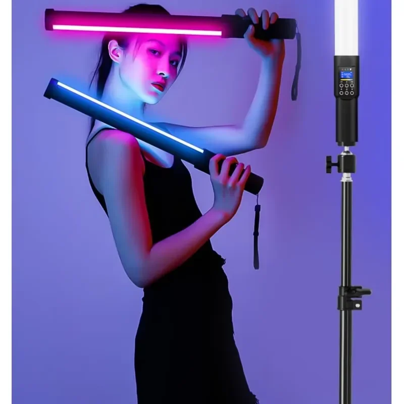 Handheld dual-purpose RGB filled light bar LED IP65 protection level, high color rendering index 90 10-100% brightness