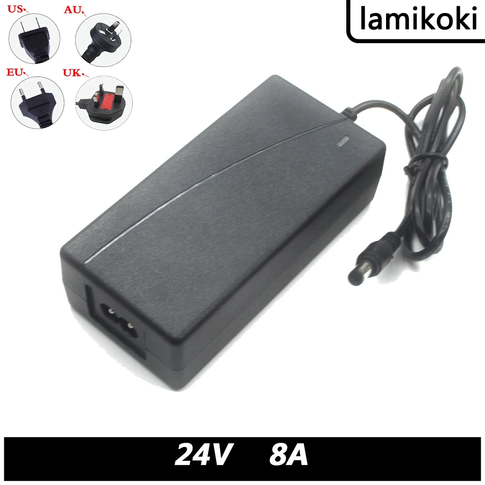 24V 8A Desktop Power Supply LED DC Stabilized Power Supply 192W High Power Adapter Switching Power Cord