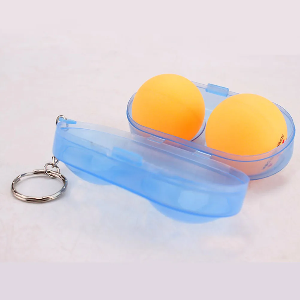 5 قطع حامل كرة تنس الطاولة ذو الفتحة المزدوجة، حافظة آمنة تمنع السحق مع سلسلة المفاتيح للتدريب واللعب الترفيهي