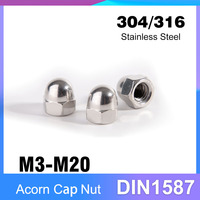 DIN1587 304/316 Stainless Steel Acorn Cap Nut Domed Nuts for Decrotive M3 M4 M5 M6 M8 M10 M12 M14 M16 M20
