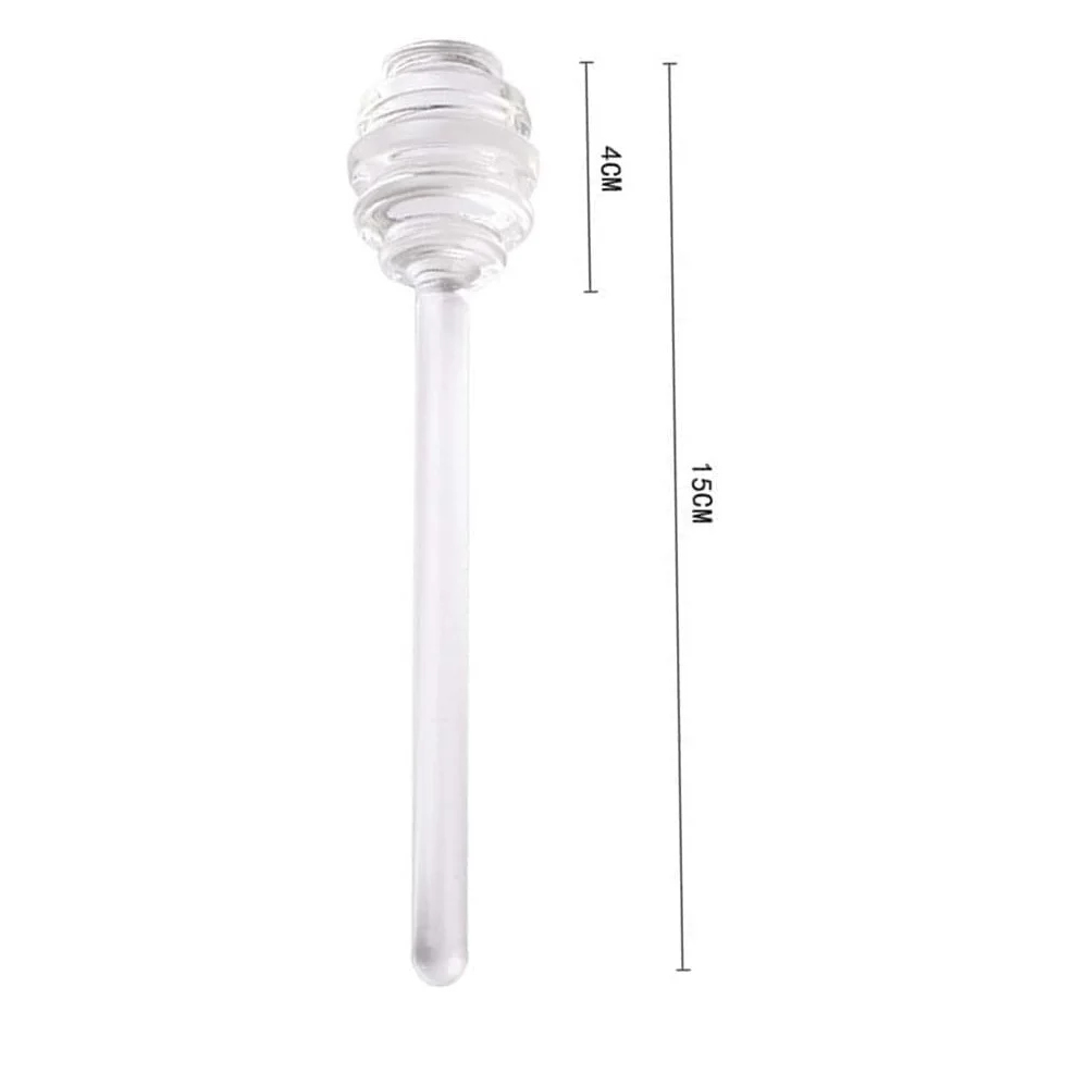 100Pcs Clear 15cm Glass Honey Dipper Stirring Sticks Server Honey Spoon Honey Wand for Honey Pot Jar Containers