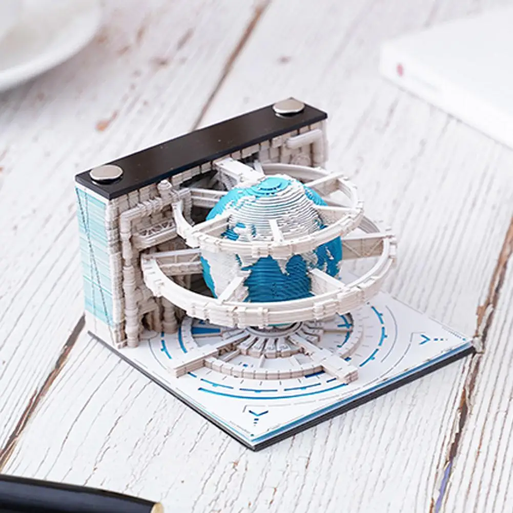 

3D Memo Pad Paper Carving Notes Calendar Memo Pad with Tear-Away Light Note LED Birthday Pad Memo Paper Gift Cards Kids A6A4