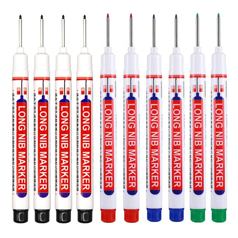 5Pcs 20mm Tiefe Loch Lange Spitze Kopf Marker Für Metall Perforieren Stift Wasserdichte Bad Holzbearbeitung Dekoration Mehrzweck stift