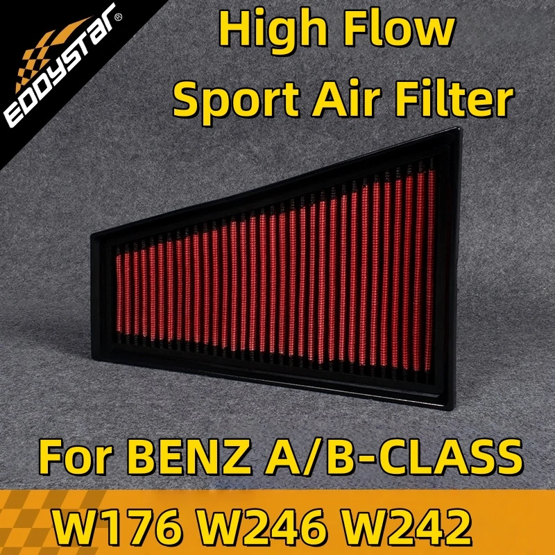 High Flow Sport Air Filter For BENZ A/B-CLASS W176 W246 A/B160 A/B180 A/B200 A/B220 A/B250e Washable Racing Intake Filters