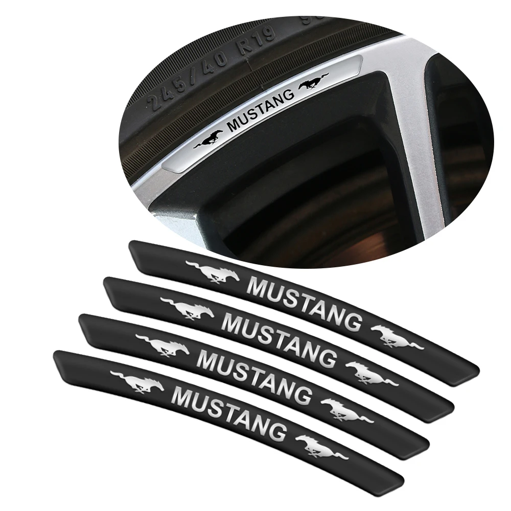 4 Stück Auto-Reifenfelgen-Aluminium-Aufkleber, dekorativer Aufkleber für Focus ST Mk7 Fiesta Ranger Kuga Mustang Everest F150
