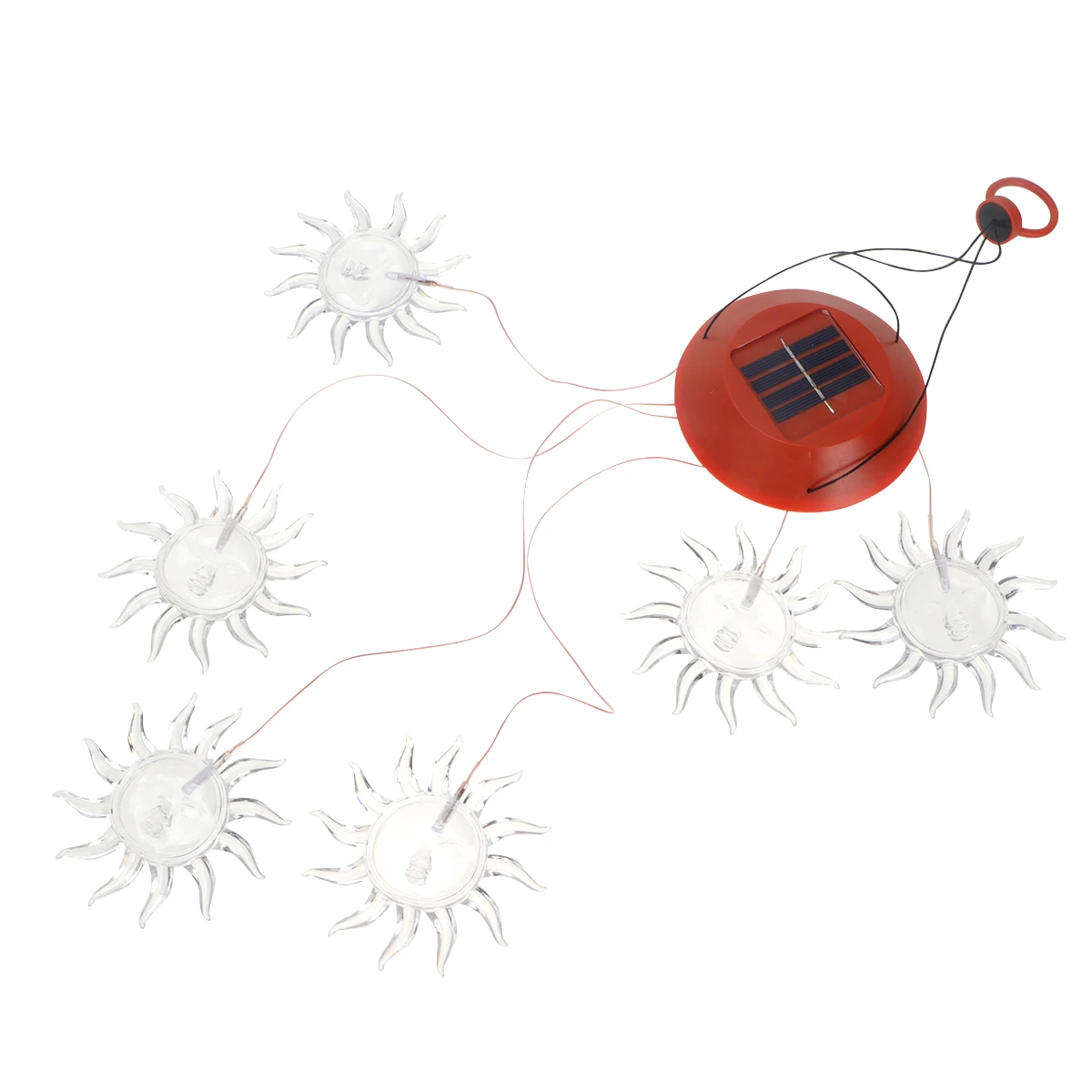 

Solar Wind Chime Light Hanging Outdoor Waterproof Garden Decorative Lamp Color Changing Led Solar Light Red Shell