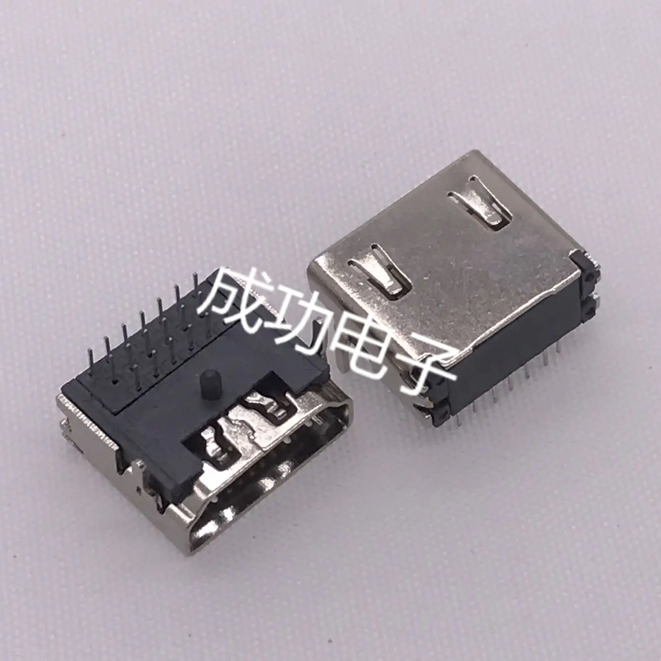 For HDMI socket  bending plug female seat A seat 19P three rows of pins 90° bending plug welding plate high definition interface