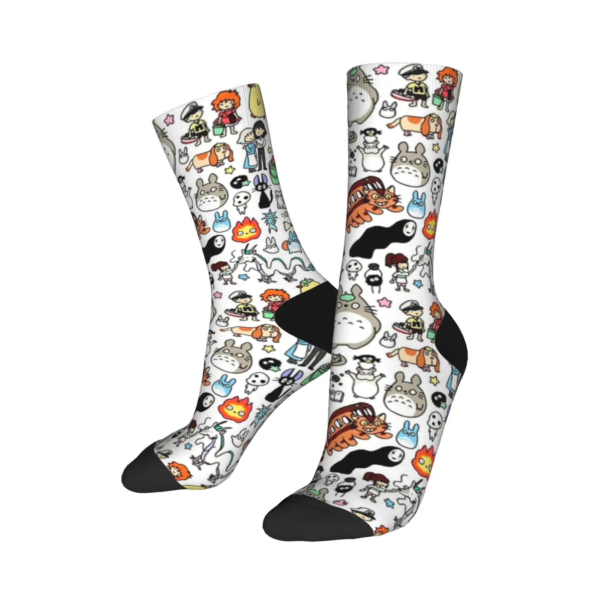 Susuwatari Soot Sprites Anime Socks Men's Women's Fashion  Socks Novelty Spring Summer Autumn Winter Middle Tube Stockings Gifts