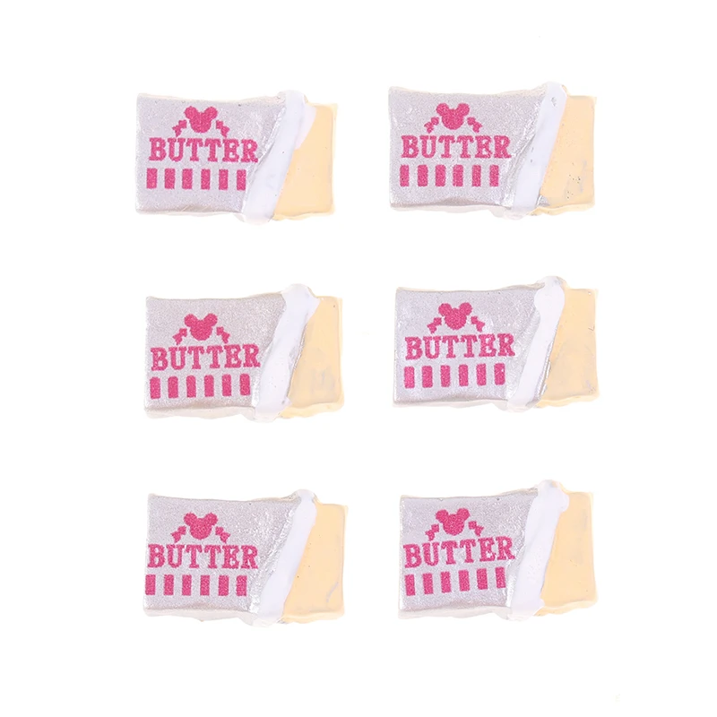6Pcs 1/12 Puppenhaus Simulation Lebensmittel Butter Miniatur Pretend Play Küche Diy Brot Set Spielzeug