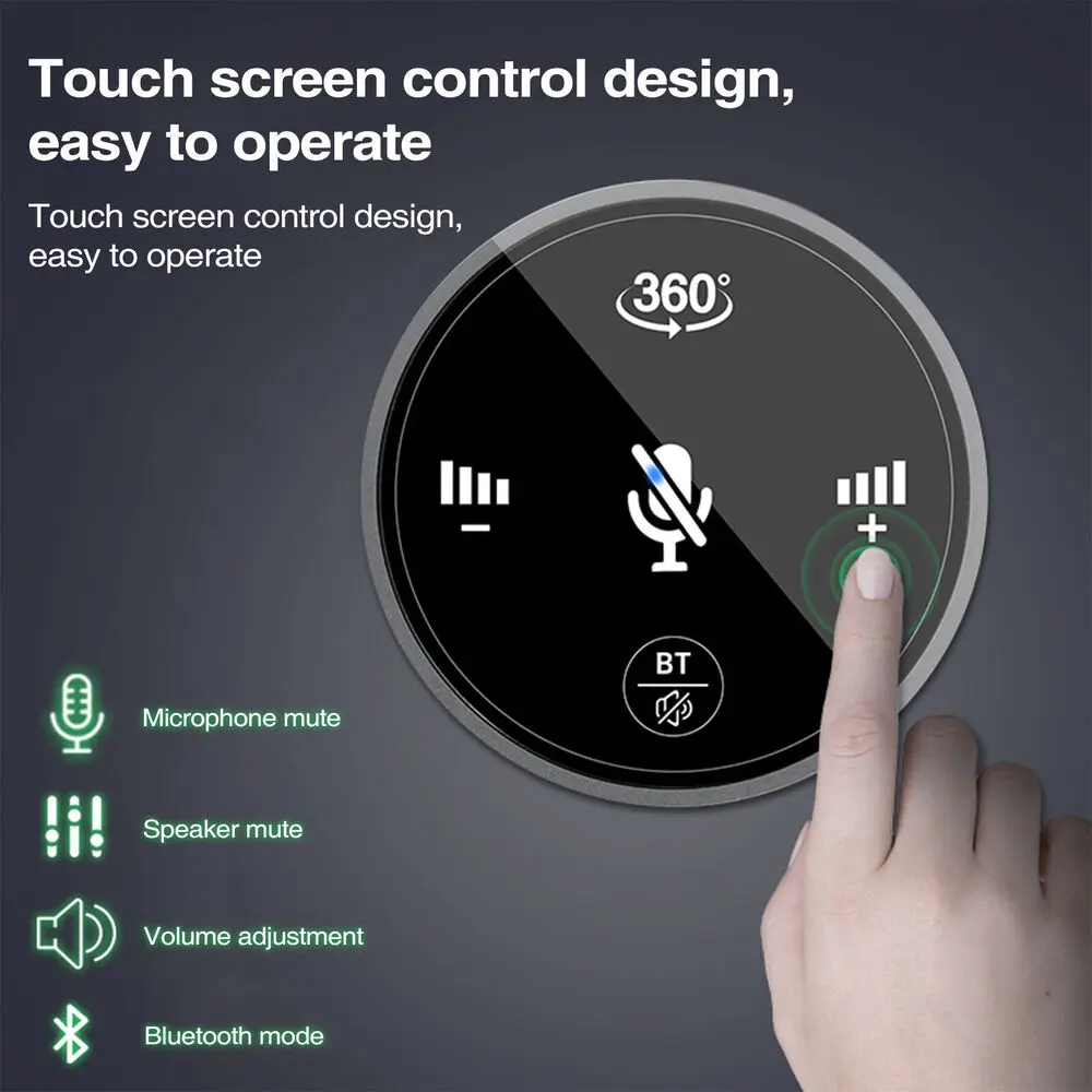 USB-conferentieluidsprekertelefoon met Bluetooth - 360° omnidirectionele microfoon, dempen/volume en ruisonderdrukking Desktopluidspreker