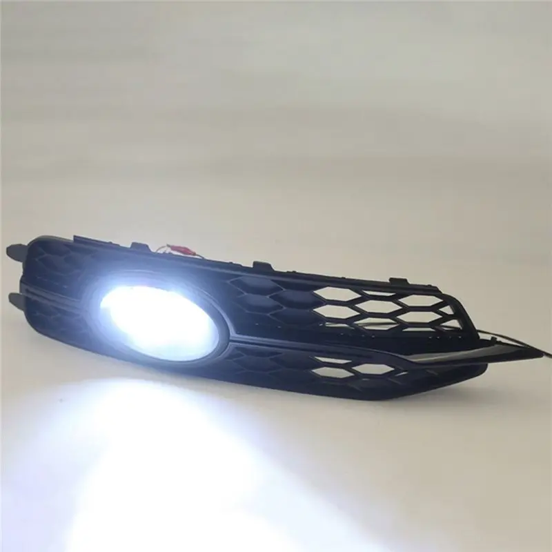 Front Bumper Fog Light Grille Bezel Angel Eye Fog Light Frame 4G0807681D 4G0807682D For A6 C7 S Line 2012-2014-L94A
