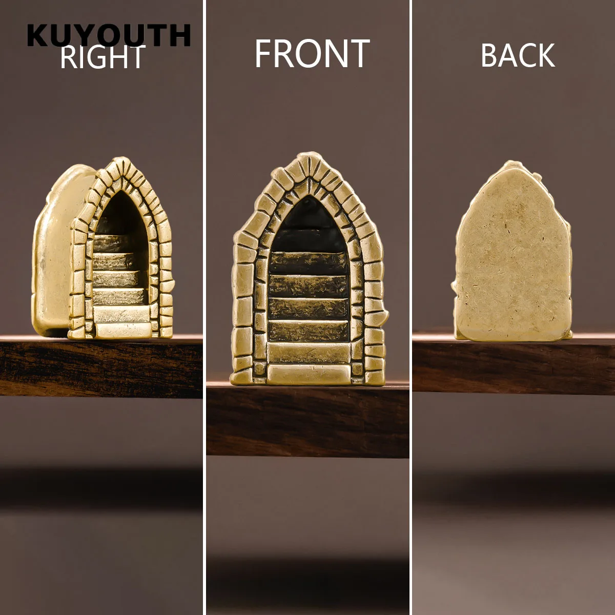 KUYOUTH Gothic Retro Doorway Staircase Expanders Stretchers Ear Tunnels Plugs Gauges Copper Jewelry Earring  Ear Piercing 1Pair