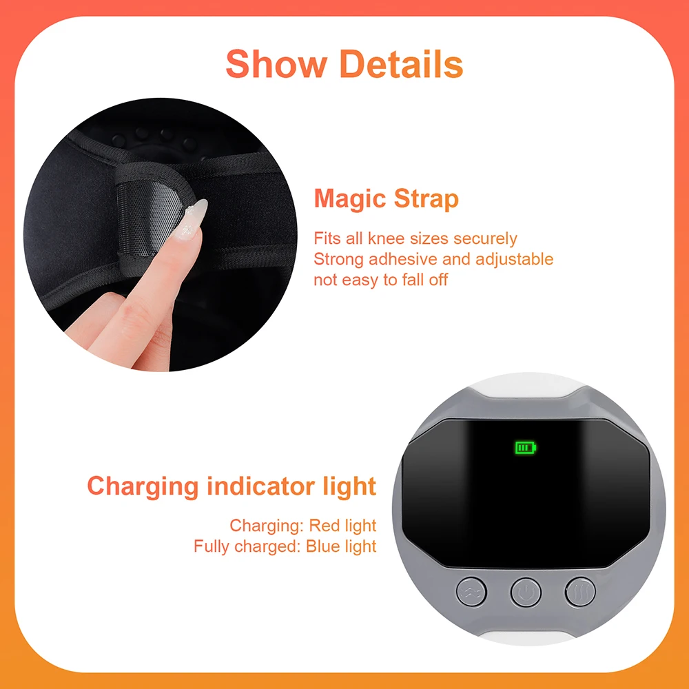 ไร้สายสมาร์ทเข่านวดการสั่นสะเทือนความดันอากาศนวดเข่าเครื่องนวดไฟฟ้าข้อศอกไหล่เข่า masajeador