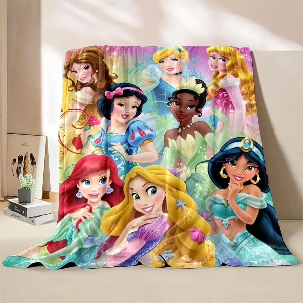 Disney Black Princess Flannel Blanket Cartoon Baby Girl Throw Office Thick Fluffy Blanket Warm Home Sofa Decor Kid Boy Girl Gift