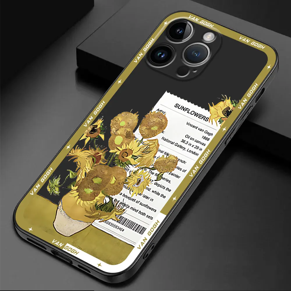 Phone Case for Google Pixel 8 Pro 7a 7 Pro 6 Pro 6a Coque Cover Van Gogh Sunflowers The Starry Night Art Silicone