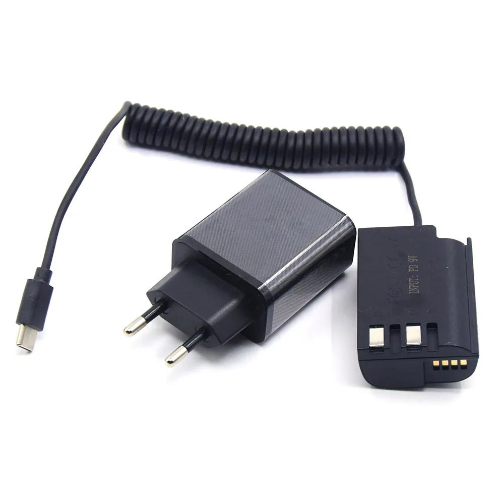 PD Charger+DMW-BLK22 BLF19 Dummy Battery DCC17 DCC12 DC Coupler With USB C Power Cable For Panasonic S5K G9 DMC-GH4 GH5 GH6 GH6L