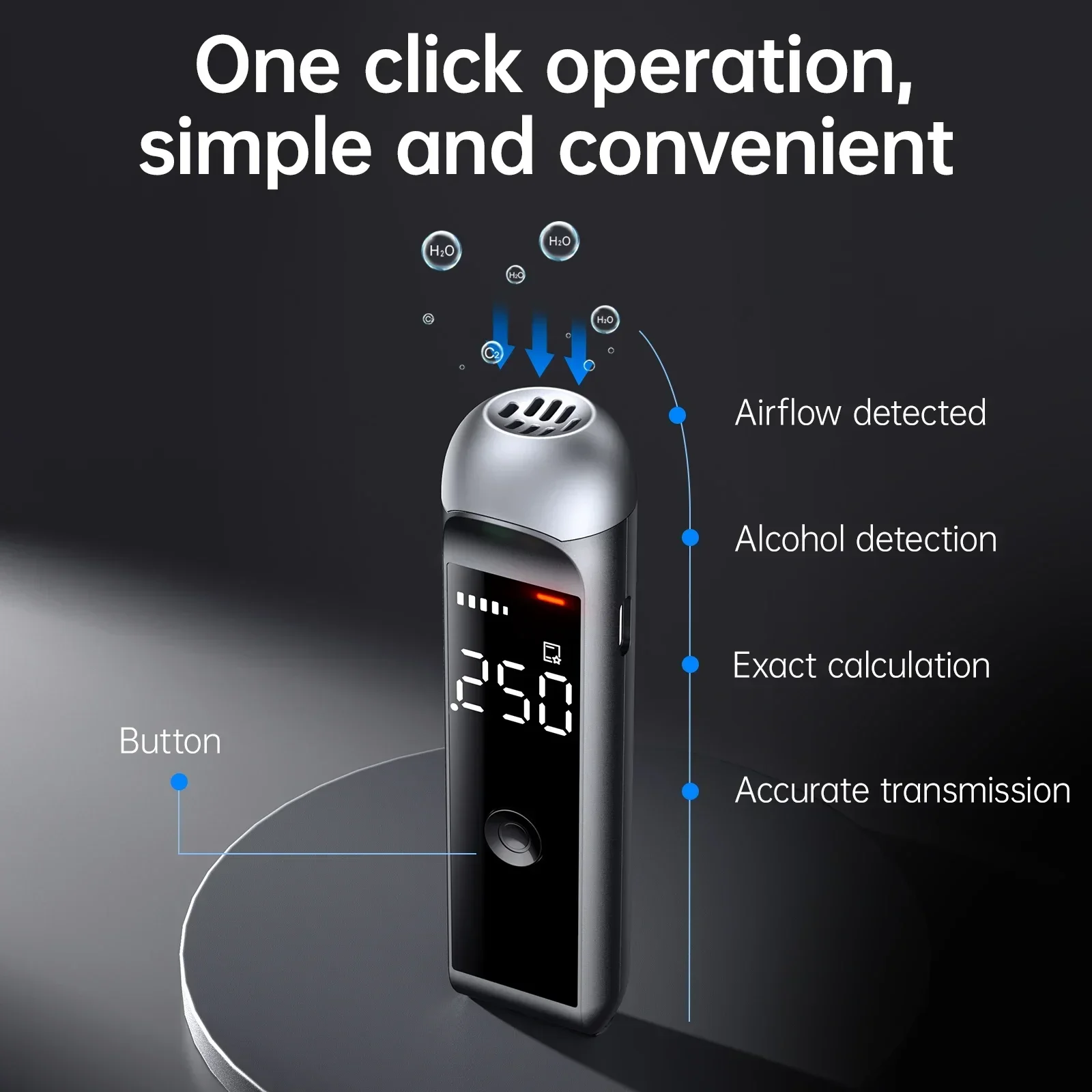 Alcohol Detection Portable, Personal Alcohol Analyzer, Digital Rechargeable Breathalyzer Alcohol Testing Tool