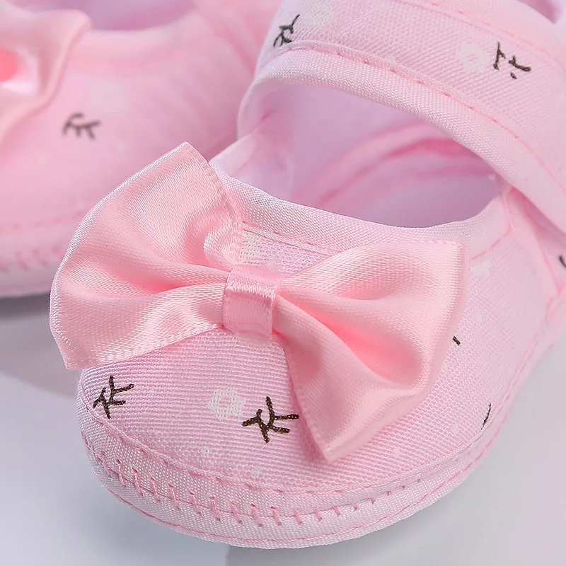 Summer Newborn Baby Prewalkers Girls Fashion Bow Princess Shoes Infant Soft Bottom First Walkers Non-slip Toddler Shoes 0-18M