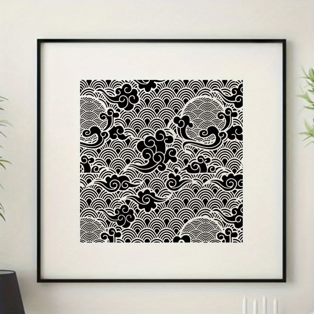 30 * 30cm size diy cloud mold for painting stencils stamped photo album embossed paper card on wood, fabric,wall