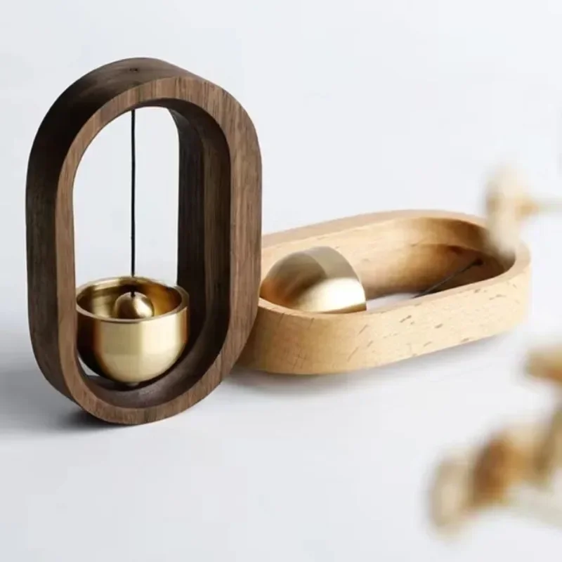 

-Suction Wind Chime Doorbell Decoration Solid Wood Door Reminder Home Hanging Wind Chimes Door Bell Ornaments for Refrigerator
