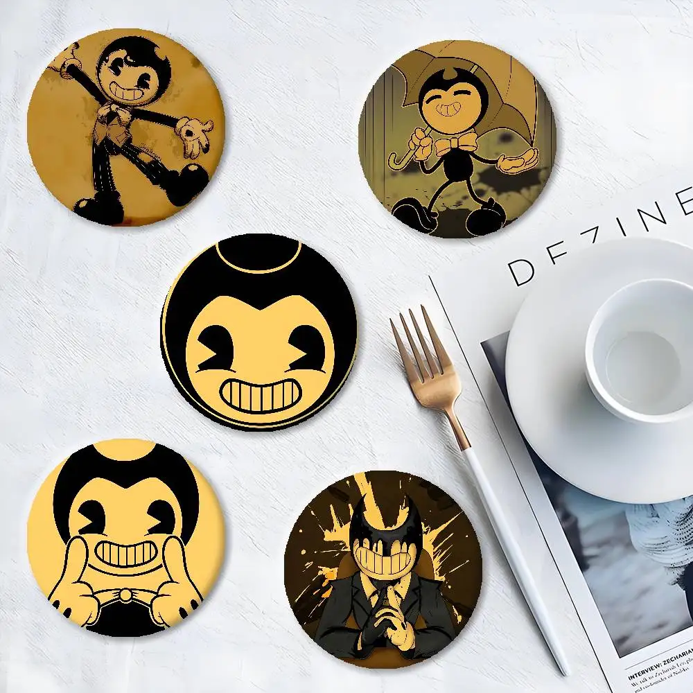 B-Bendy y las máquinas de tinta, insignias de juego, broche redondo, insignia, alfileres periféricos de solapa, hojalata para bolso de hombro, accesorios de recuerdo