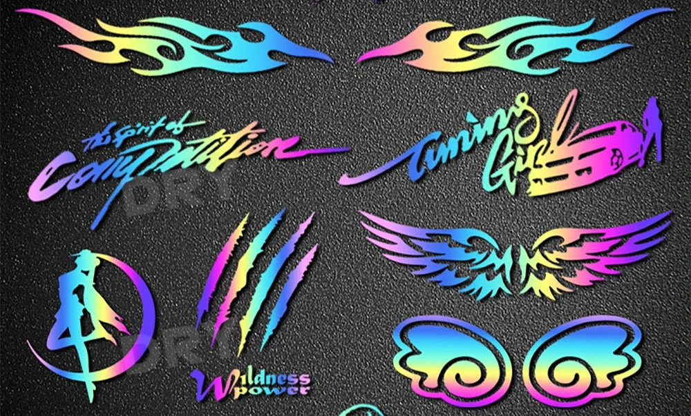 Calcomanía de alas de Ángel para coche, pegatinas divertidas, decoración de motocicleta, pegatinas reflectantes 3D impermeables, Accesorios de