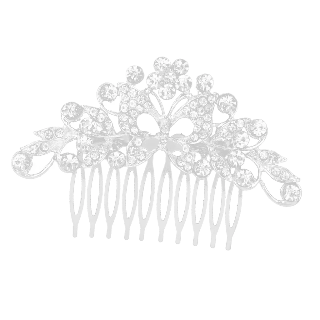 

BRIDAL DIAMANTE WEDDING PROM CRYSTAL HAIR COMB CLIP SLIDE FASCINATOR