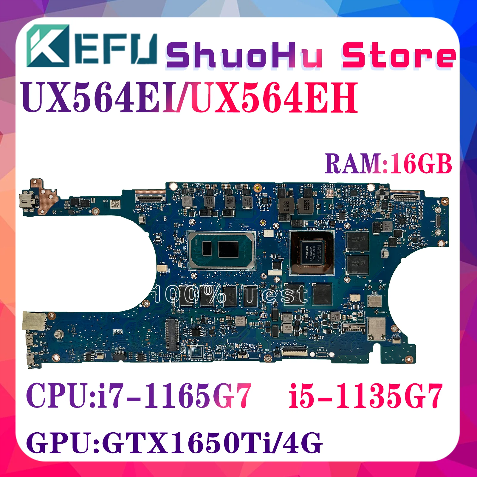 UX564EH UX564EI Motherboard For ASUS UX564E UX564PH RX564EI RX564E RX564P Q538EI Q528EH i7-1165G7 i7-11370H Laptop Mainboard