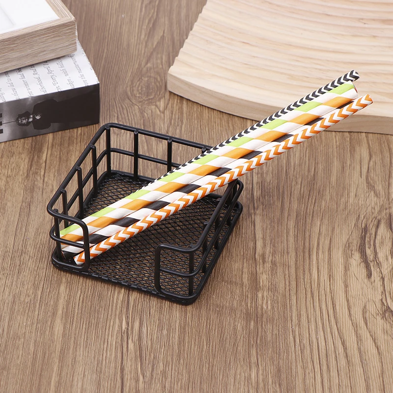 Porte-notes autocollant en métal carré noir, bloc-notes mémo, boîte de rangement, présentoir, distributeur pour la maison, le bureau, l'école, la classe