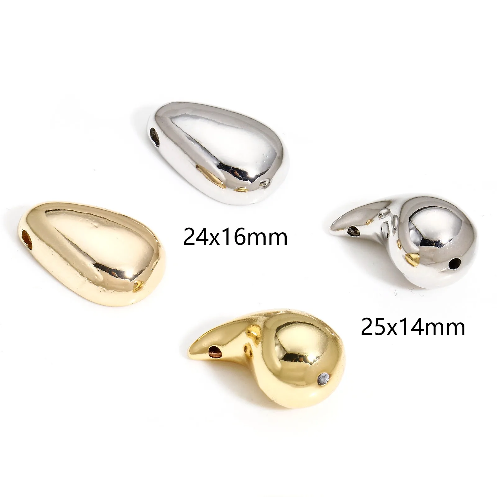 1Piece Brass Waterdrop Heart Charms Bead 3d Geometric Pendants For Jewelry Making Diy Valentine's Day Necklace Supplies 25x14mm