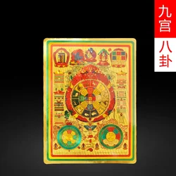 Forniture tibetane Manjushri Nine consticks Eight Trigrams Map Sticker