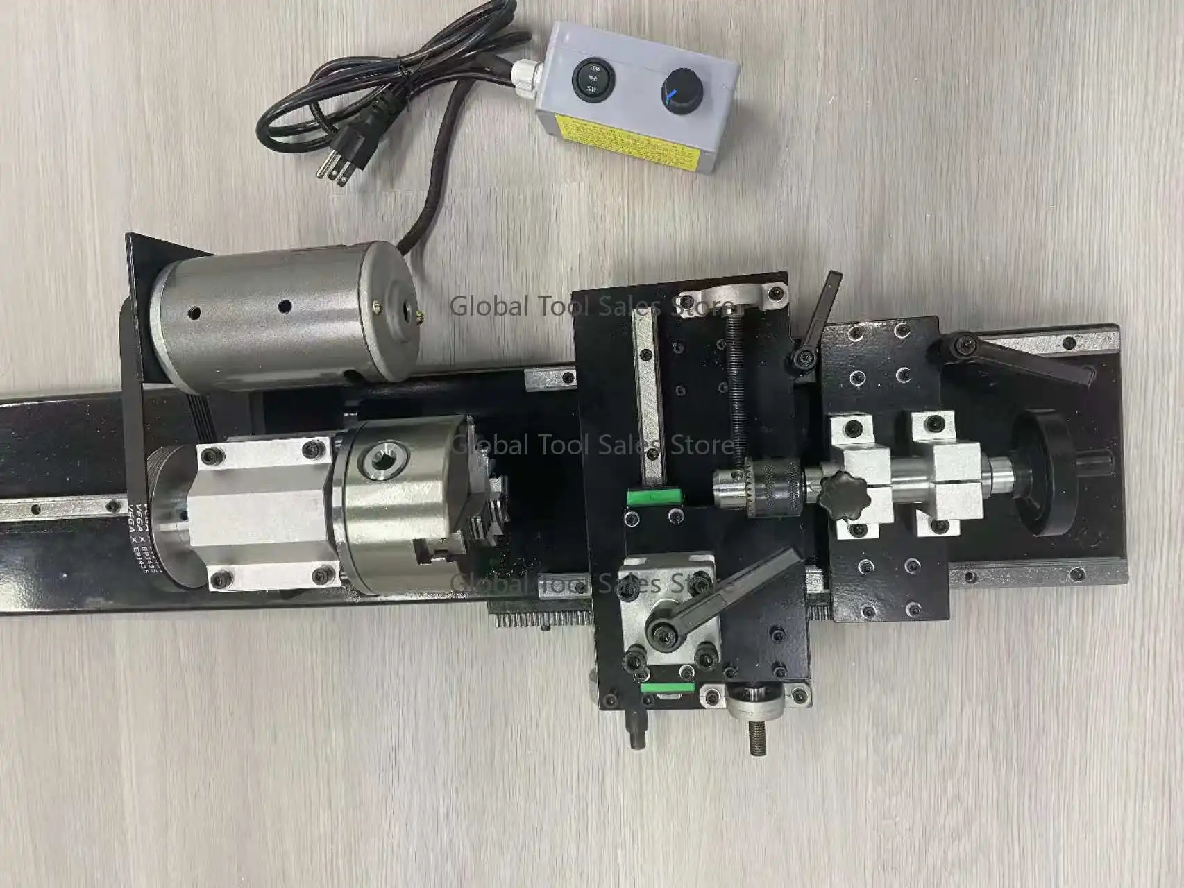Mini Multi-Function Manual Lathe Machine with Variable Speed for Metal Processing Snooker Repair Billiard Horizontal Turning Cen