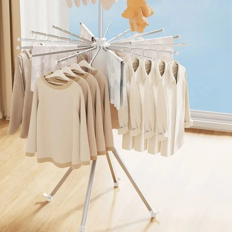 

‌Octopus Drying Rack - Foldable Floor Stand, Aerospace Aluminum Windproof Dryer for Balcony, Space Saving Laundry Organizer