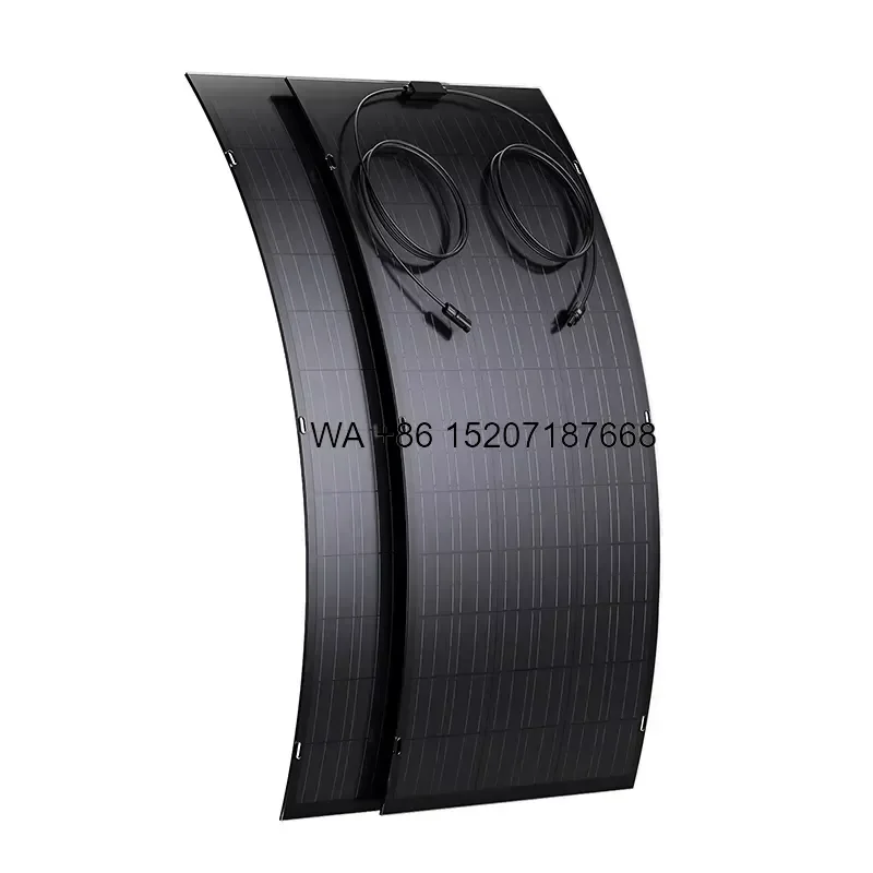 Wmwmnu 120W Flexible Monocrystalline Solar Panel Ultra-thin Waterproof Photovoltaic Module for Roof Balcony Residential Use