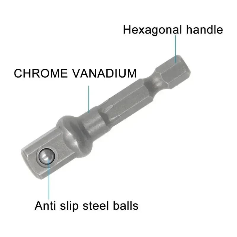 Adapte Natural Hexagonal Handle Extension Rod for 1/2 Screwdriver 3/8 Square Head 1/4 Socket Power Tool Accessories