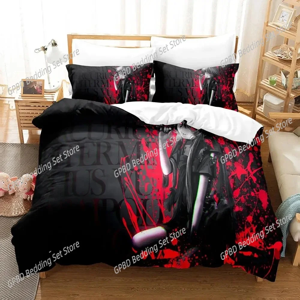 Anime Future Diary Yuno Gasai Bedding Set Boys Girls Twin Queen Size Duvet Cover Pillowcase Bed Kids Adult Home Textileextile