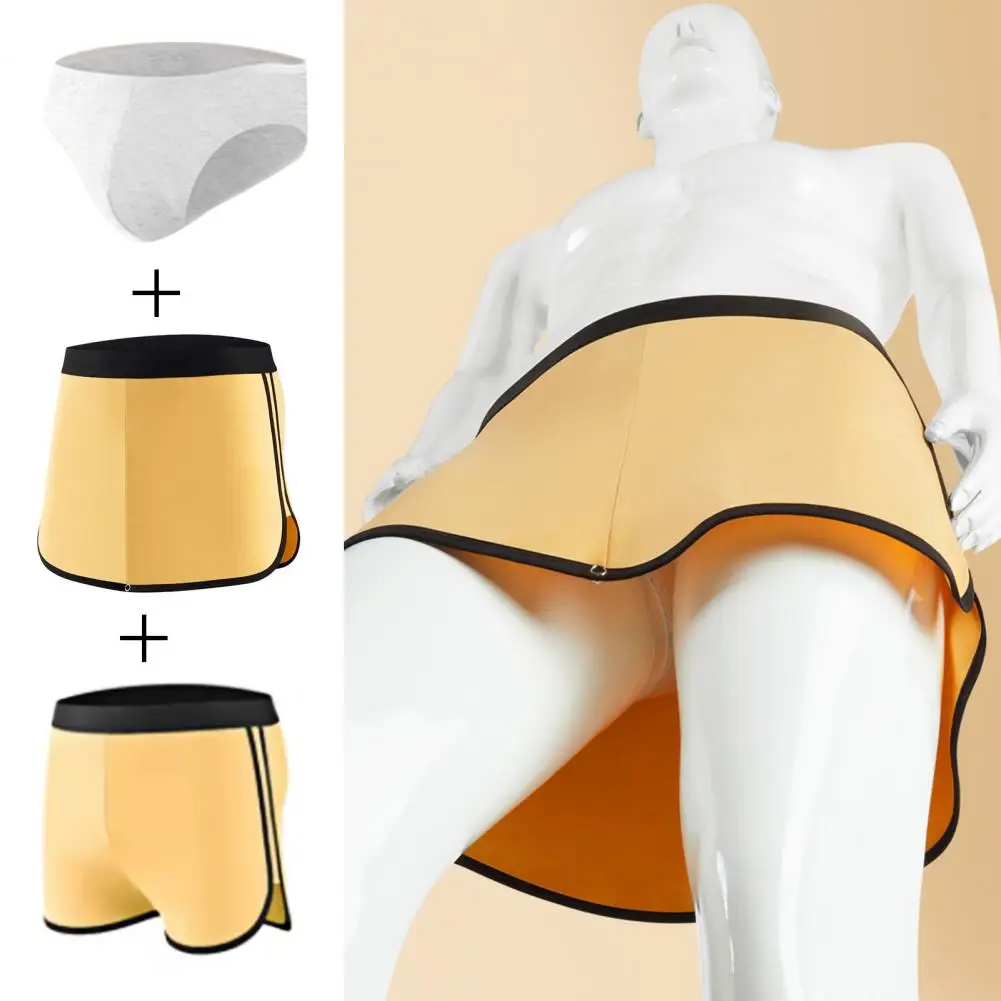 

Men Shorts Underwear With Triangle Lining Elastic Waist Double-Layer Design 3-in-1 Pants Briefs Culottes Boxer Men Modal Briefs