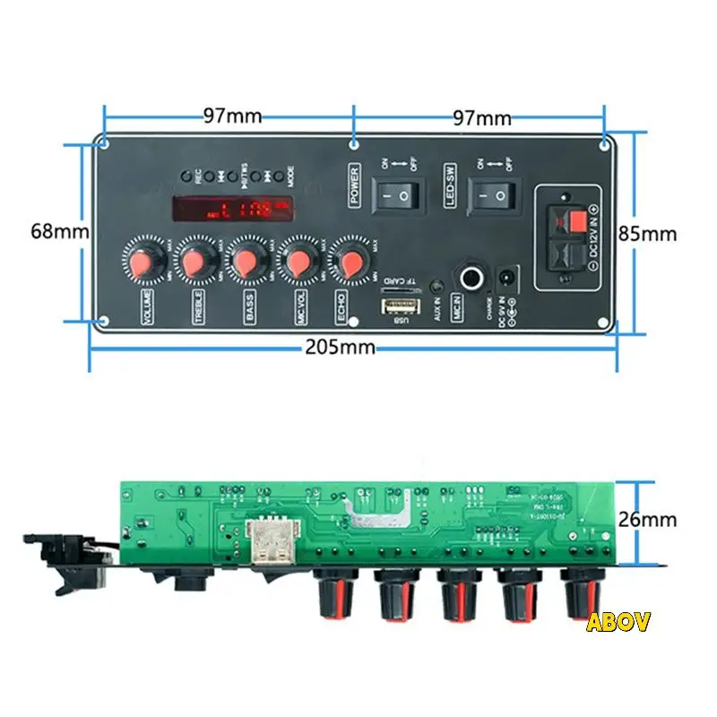 لوحة فك تشفير MP3 مع مقبض تعديل ثلاثي وباس يدعم MP3/WMA/WAV/Flac/Ape وحدة استقبال الصوت سهلة التشغيل #6