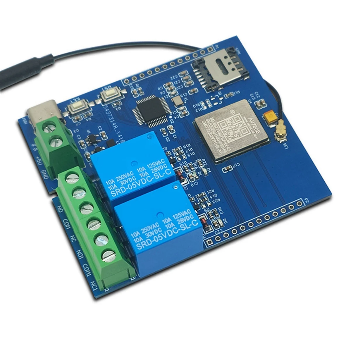 

T07C-DC 5V STM32 4G Networked Dual-Way Relay Relay Development Board Onboard AIR780E Module I/O Port STM32 Development Board