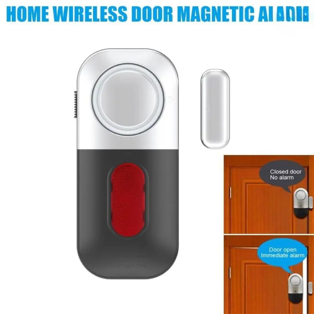 Magnetic Sensor Burglar Alarm Battery Powered Plastic Door Magnetic System Wireless High Decibel Detector High Decibel Alarm