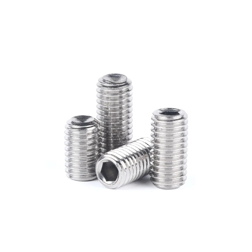 DIN916 304 Stainless Steel Hex Hexagon Socket Set Screw M2 M2.5 M3 M4 M5 M6 M8 M10 M12 Allen Cup Point Grub Bolt