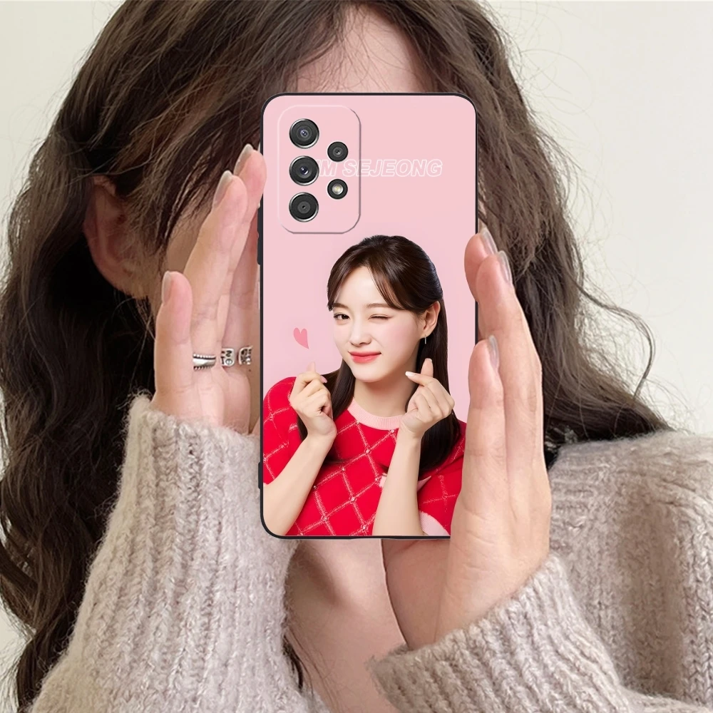 KPOP Kim SeJeong Mobile Cell Phone Case for Samsung Galaxy Note 20 10 Plus Ultra Black Soft Phone Cover Shell