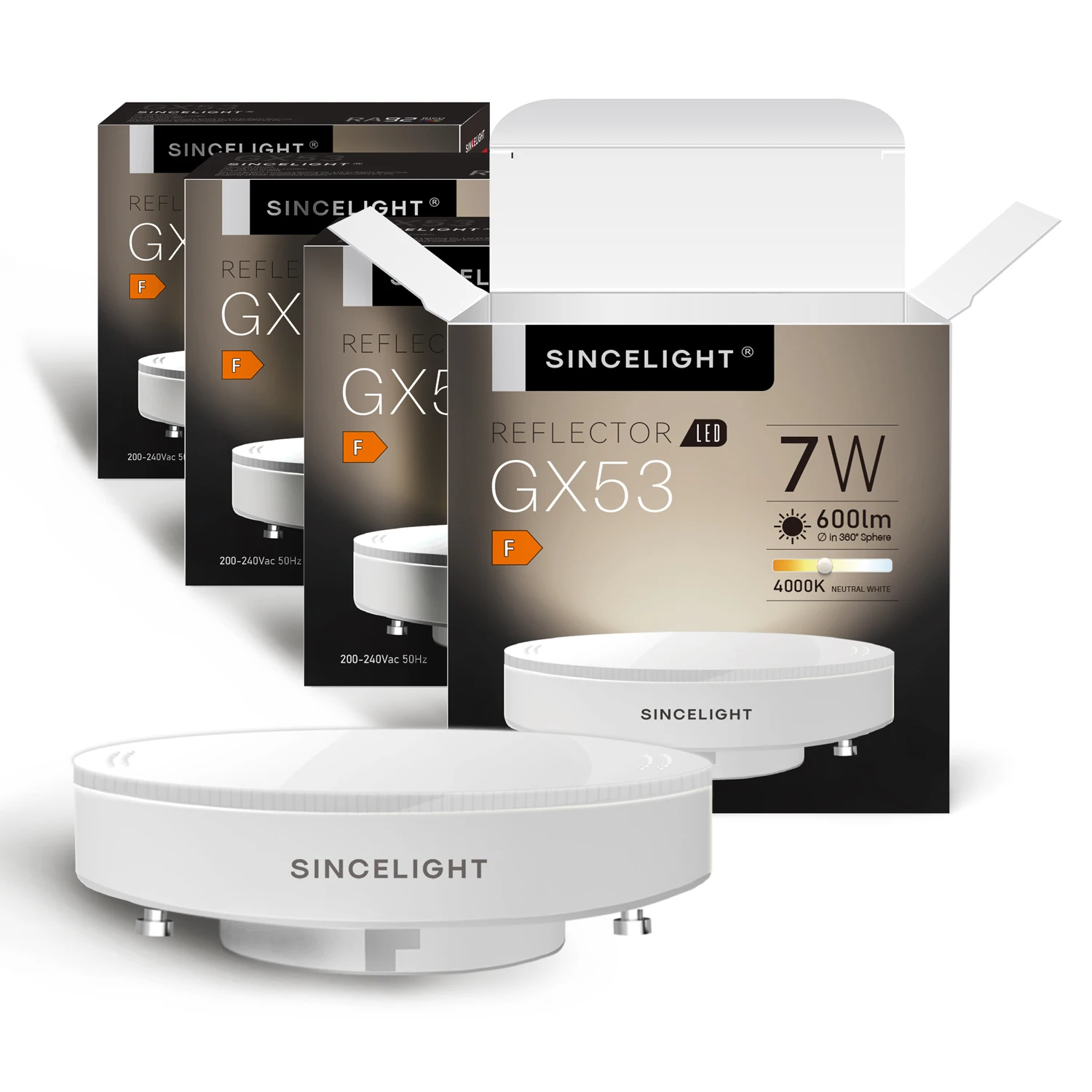 

Набор из 4 шт., светодиодная отражающая лампа GX53 мощностью 7 Вт, 100–130 В, насыщенный цвет RA92, для кухонных принадлежностей, витрин, подсветка под полкой