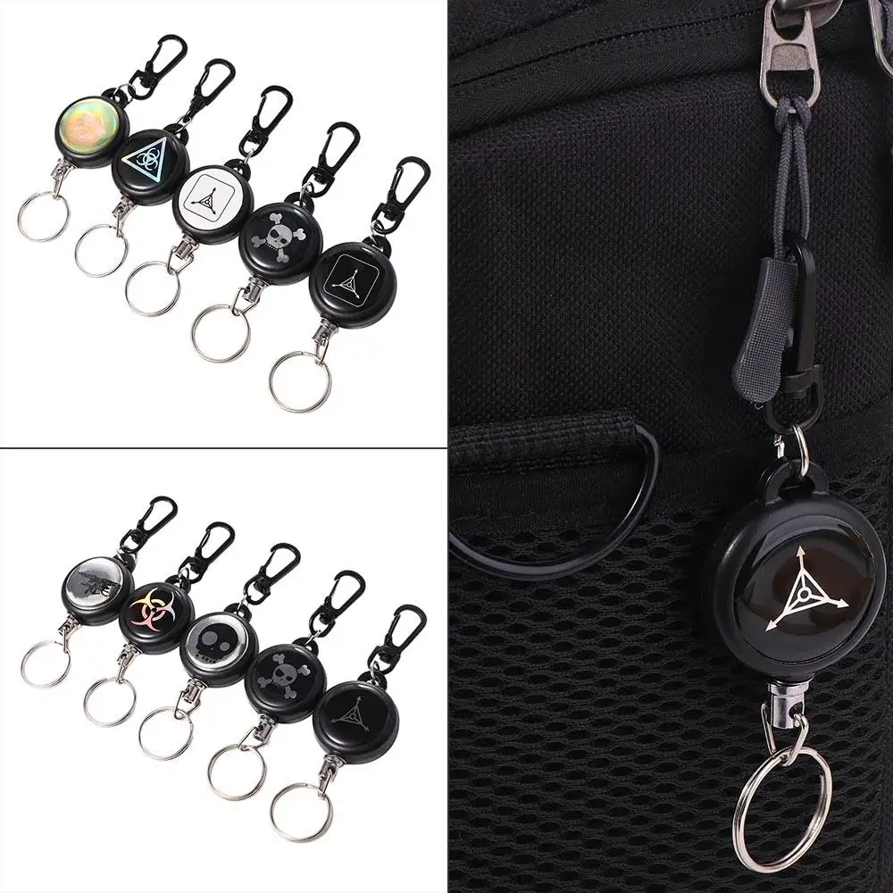 1pcs Elastic Key Chain TAD Steel Rope Burglar Tool Belt Money Retractable Key Recoil Ring Pull Chain Clip