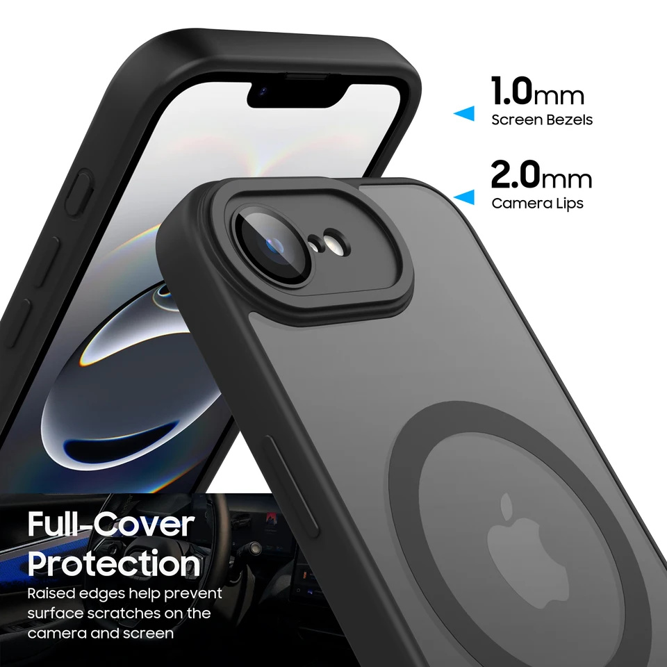 Funda magnética mate translúcida de lujo para iPhone 16e, cubierta protectora a prueba de golpes para Magsafe iPhone 17e, carga inalámbrica 3
