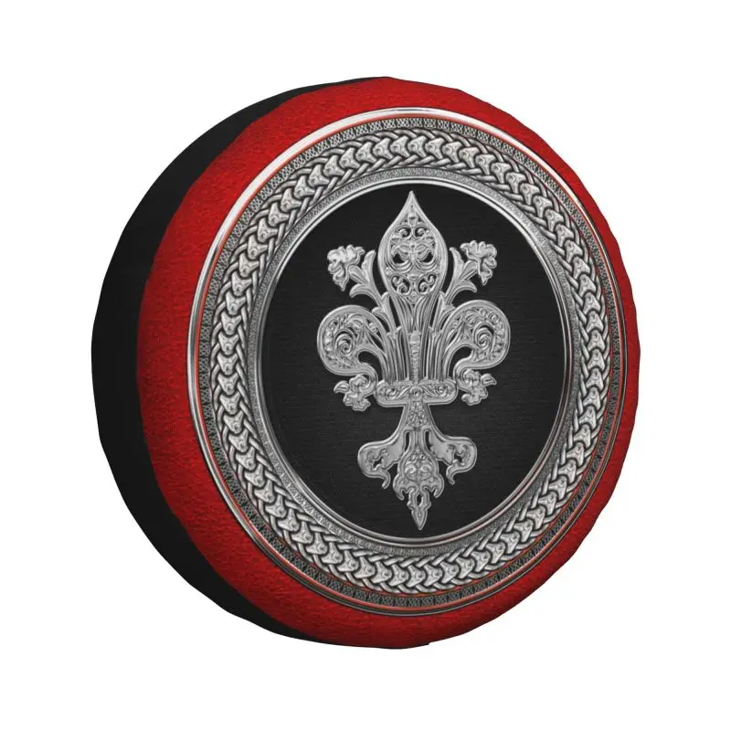 Fleur De Lis Spare Tire Cover for Mitsubishi Pajero Jeep RV SUV 4WD 4x4 Lily Flower Fleur-De-Lys Car Wheel Protector Covers