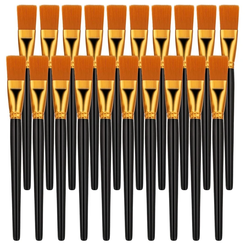 flat black nylon brush grupo pinceis de pintura a oleo aquarela larga 20 pcs 01