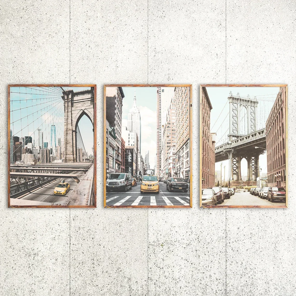 Print Set: New York City Wall Art, Brooklyn & Manhattan Bridges Poster, Photography Printable
