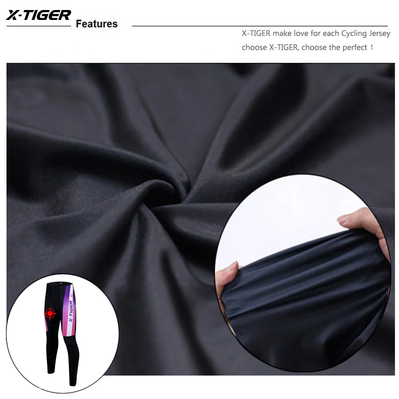 X-TIGER Women Cycling Trousers Winter Warm TMB Mountain Bicycle Tights Coolmax 5D Gel Pad Warm Pants