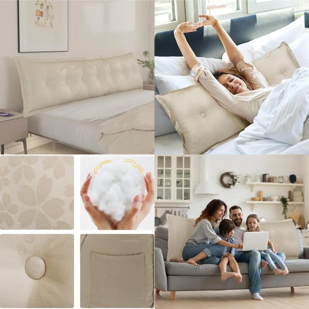 

King Size Rectangular Bolster Pillow for Bed - Back Support Pillow for Sitting, Daybed Use, and Comfortable Support